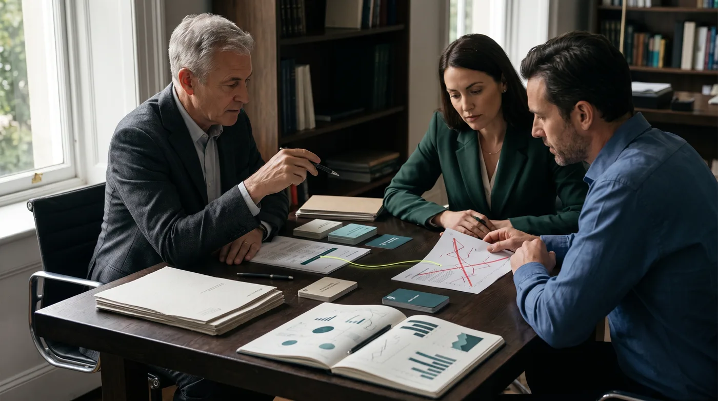 Senior specialists reviewing risk, controls and commercial evidence